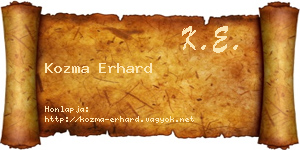 Kozma Erhard névjegykártya